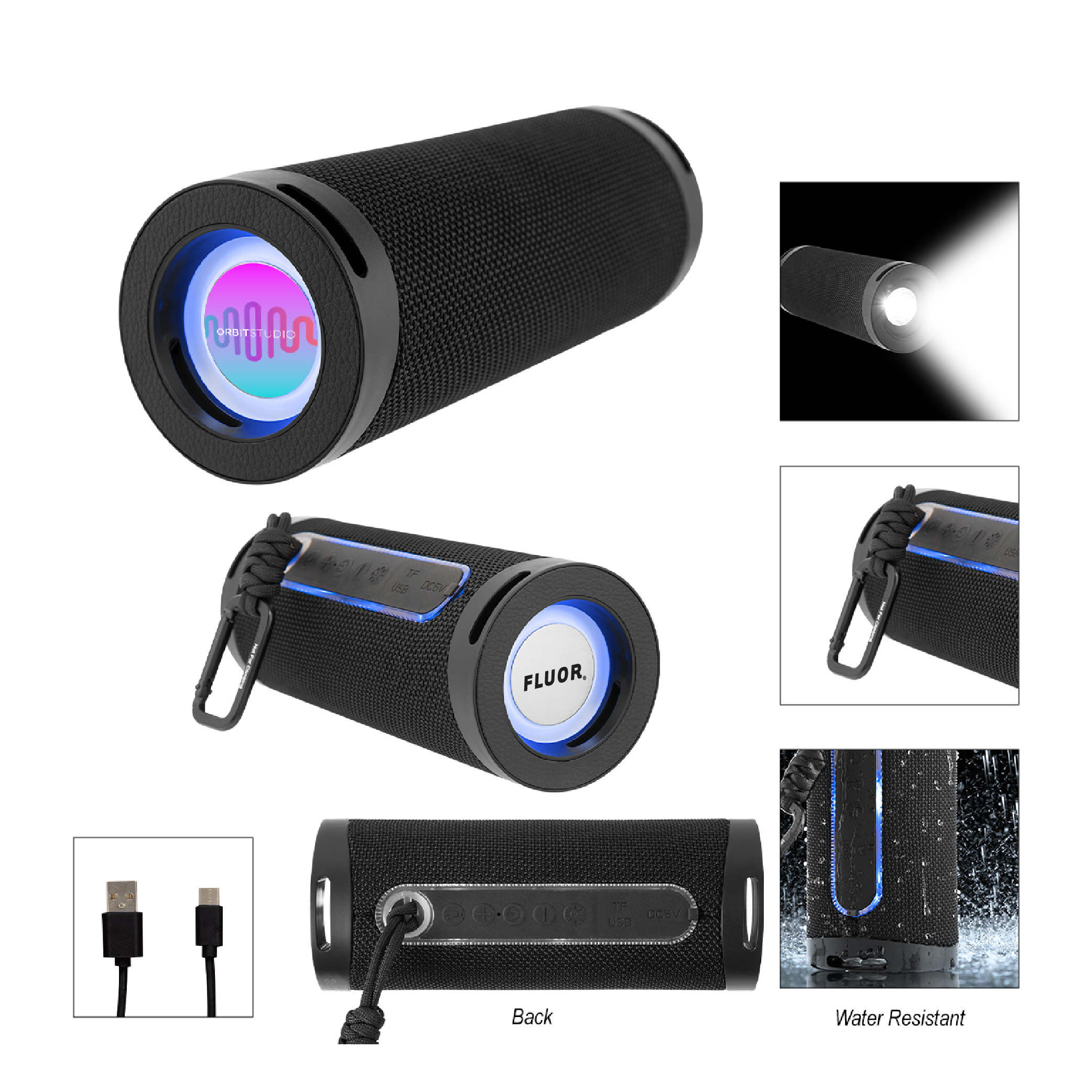 Wireless Barrel Speaker Flashlight